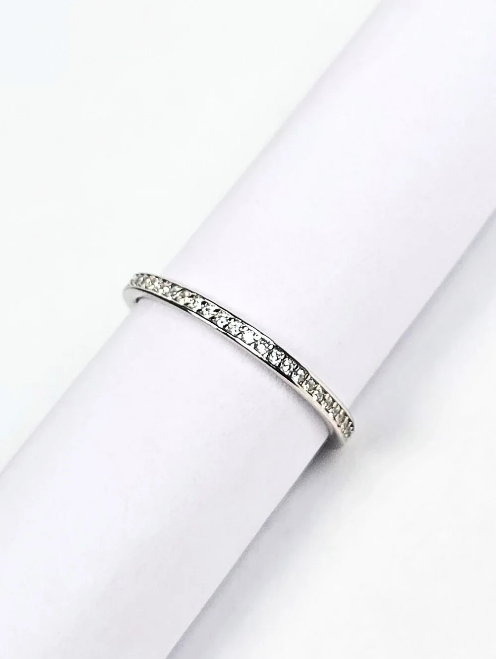 925 Sterling Silver CZ Eternity Band Ring Rhodium Wedding Anniversary Churumbela